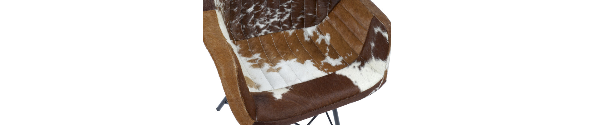 SILLA METAL PIEL 61X53X81,5 VACA MARRON