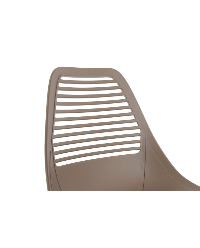 SILLA PP METAL 54X45X84 MARRON OSCURO