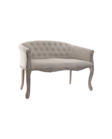 SOFA POLIESTER RUBBERWOOD 107X61X71 DECAPE GREIGE
