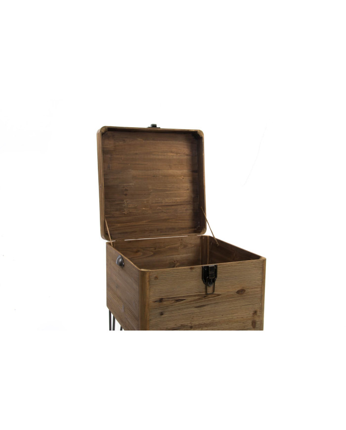 MESITA AUXILIAR MADERA METAL 49X51X74 BAUL NATURAL