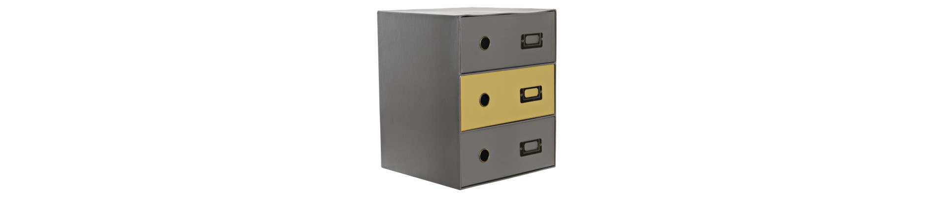 ORGANIZADOR CARTON METAL 28,5X28X36 CAJONERA GRIS