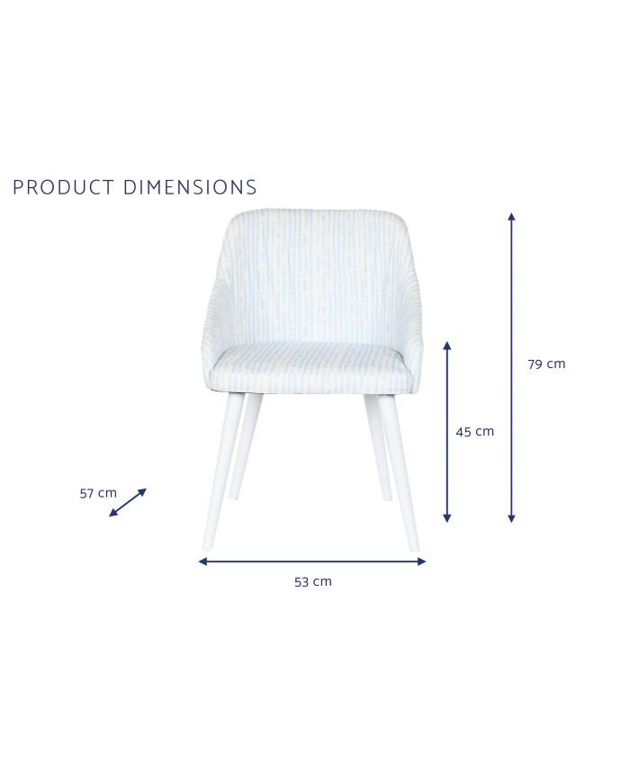 SILLA POLIESTER METAL 53X57X79 RAYAS AZUL