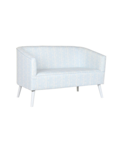 SOFA POLIESTER METAL 130X68X78 RAYAS AZUL CELESTE