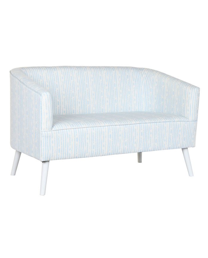SOFA POLIESTER METAL 130X68X78 RAYAS AZUL CELESTE