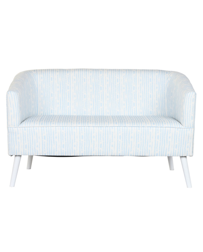 SOFA POLIESTER METAL 130X68X78 RAYAS AZUL CELESTE