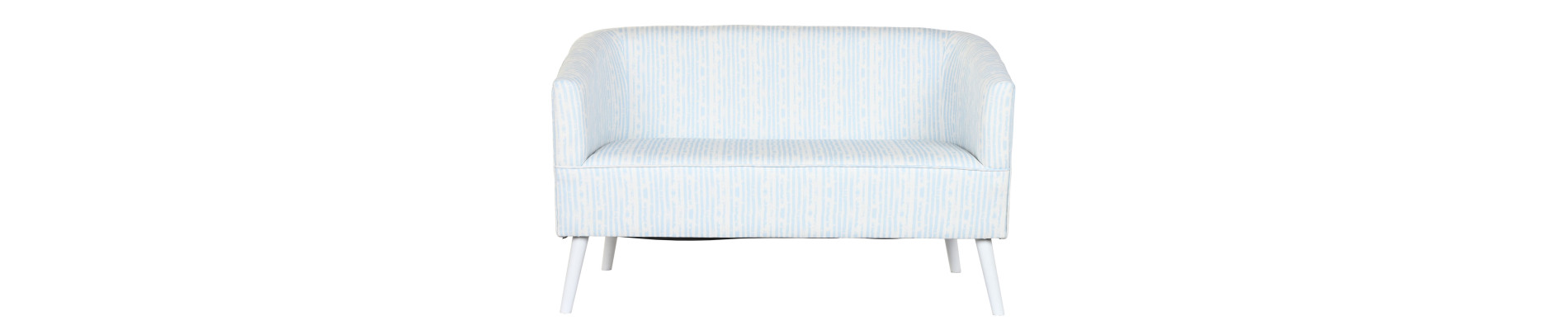 SOFA POLIESTER METAL 130X68X78 RAYAS AZUL CELESTE