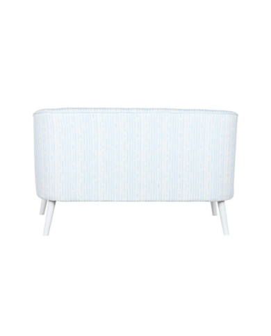 SOFA POLIESTER METAL 130X68X78 RAYAS AZUL CELESTE