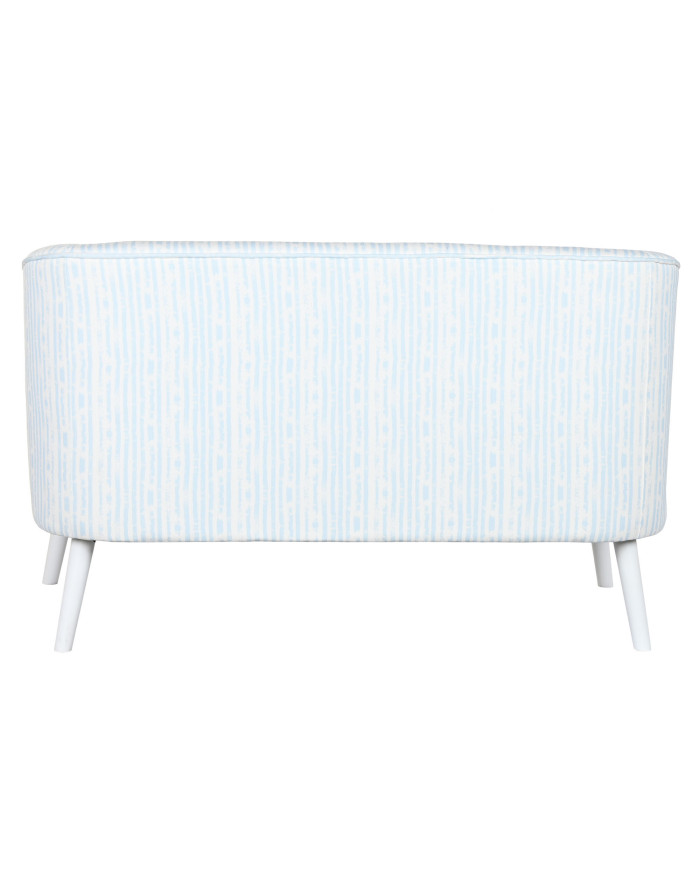 SOFA POLIESTER METAL 130X68X78 RAYAS AZUL CELESTE