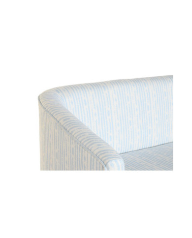 SOFA POLIESTER METAL 130X68X78 RAYAS AZUL CELESTE