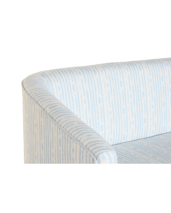 SOFA POLIESTER METAL 130X68X78 RAYAS AZUL CELESTE