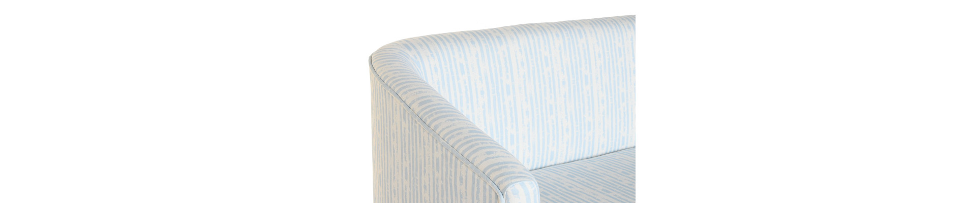 SOFA POLIESTER METAL 130X68X78 RAYAS AZUL CELESTE