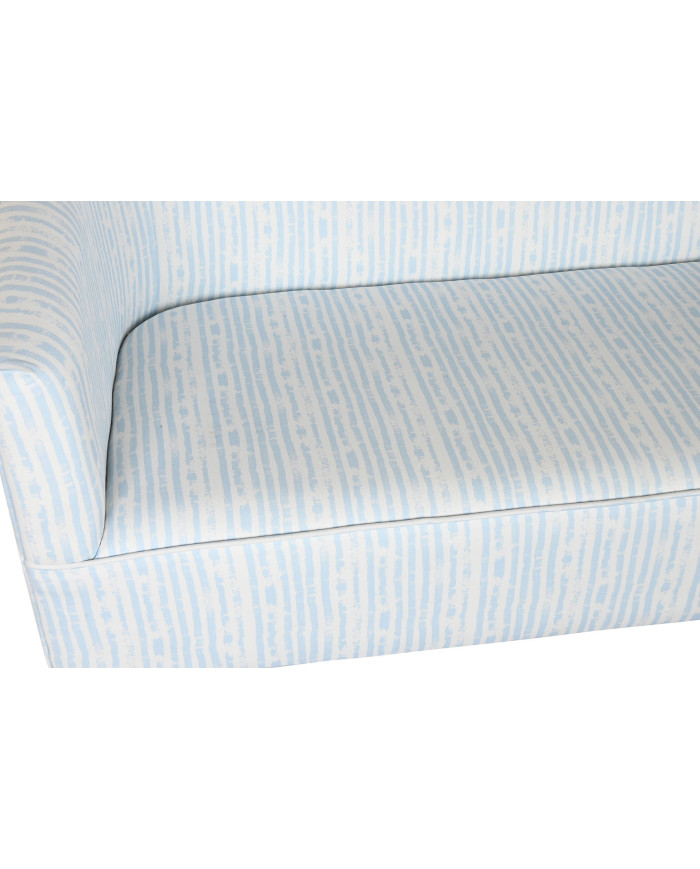 SOFA POLIESTER METAL 130X68X78 RAYAS AZUL CELESTE