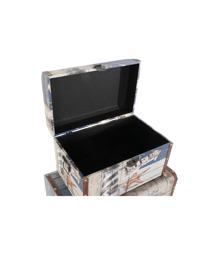 BAUL SET 3 PU MADERA 60X40X39,5 MULTICOLOR
