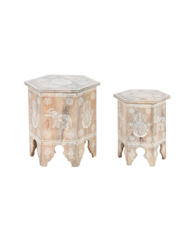 MESITA AUXILIAR SET 2 MANGO ACRILICO 48X41,5X49