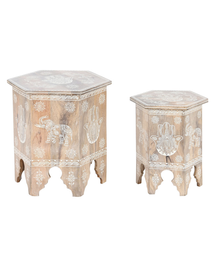 MESITA AUXILIAR SET 2 MANGO ACRILICO 48X41,5X49