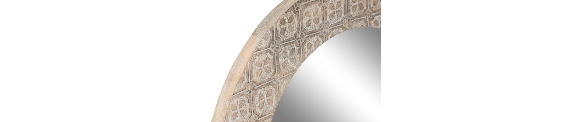 ESPEJO MANGO MDF 76X4X76 MANDALA DECAPE MARRON