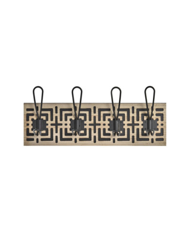 PERCHERO PARED MDF METAL 40X8X16 MARRON
