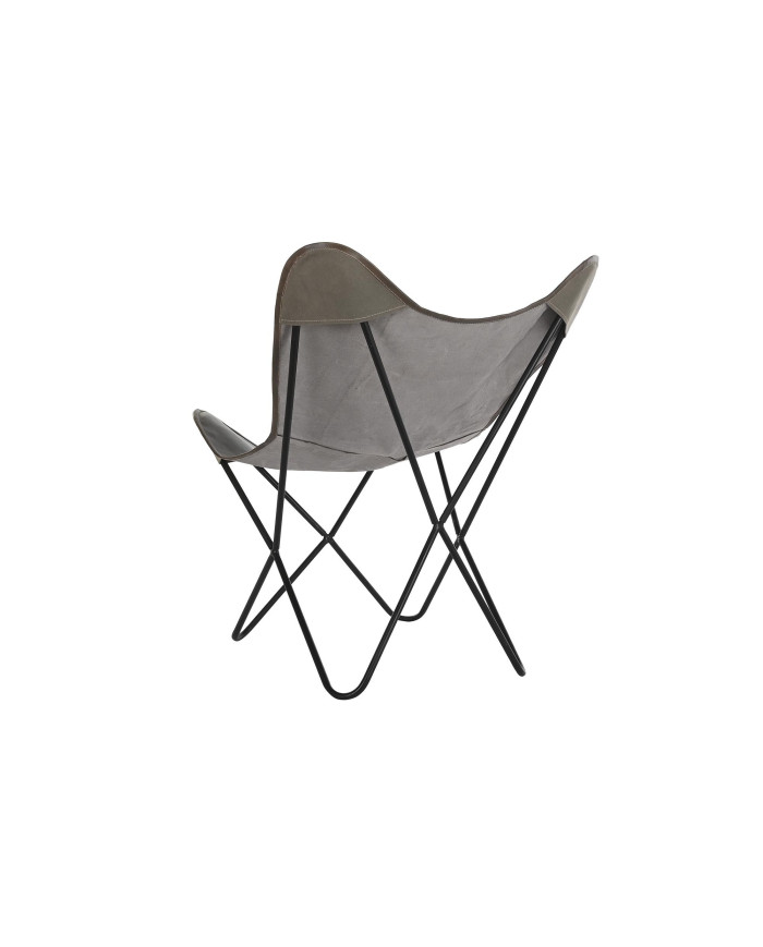 SILLA ALGODON PIEL 76X76X96 STAR GRIS