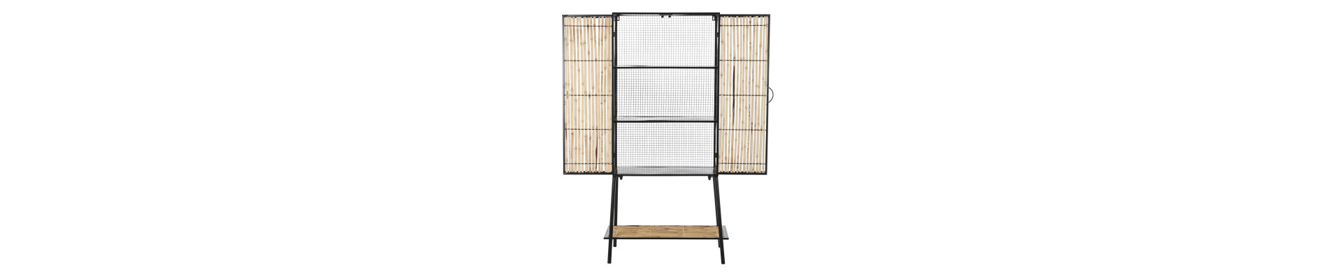 APARADOR RATAN METAL 65X35X130,5 NEGRO