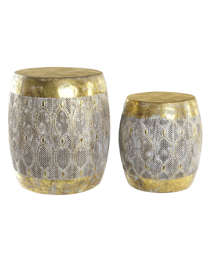 MESITA AUXILIAR SET 2 METAL 38X38X42 4,80 DORADO