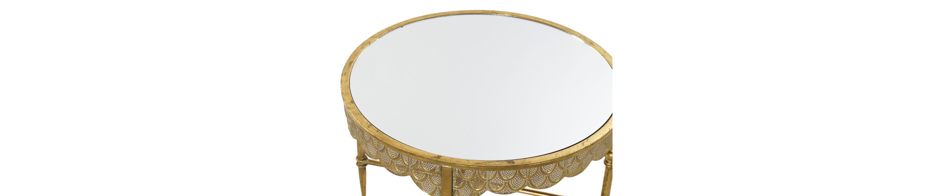 MESITA AUXILIAR METAL ESPEJO 61X61X45 COBRIZO