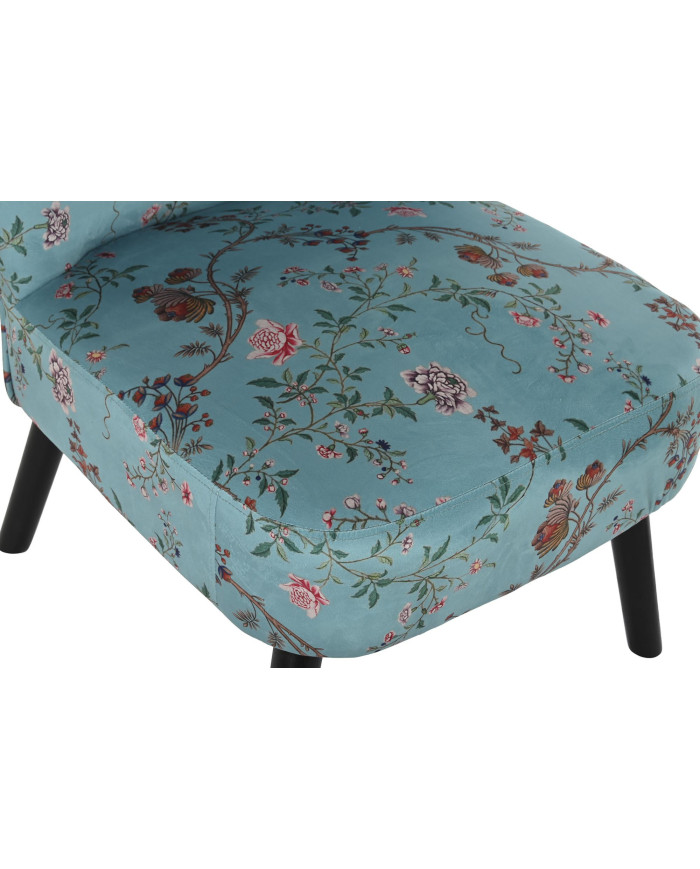 SILLA POLIESTER MADERA 60X66X77 FLORES 2 SURT.
