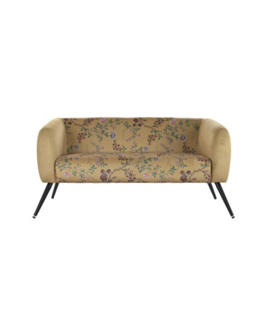 SOFA POLIESTER METAL 140X71X71 FLORES AMARILLO
