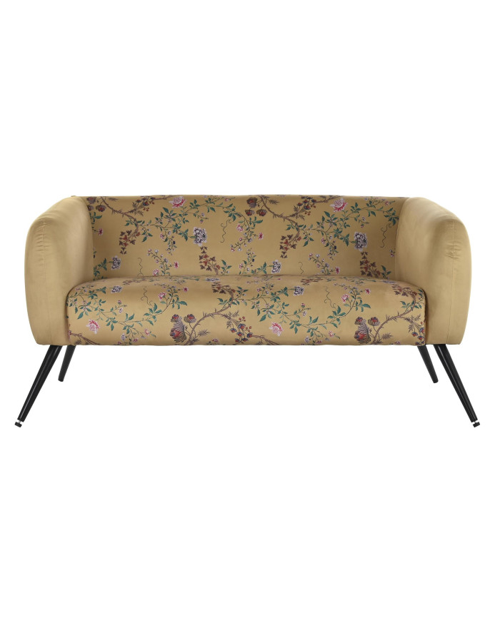 SOFA POLIESTER METAL 140X71X71 FLORES AMARILLO