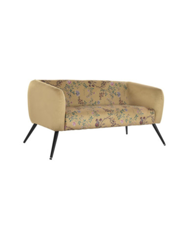 SOFA POLIESTER METAL 140X71X71 FLORES AMARILLO