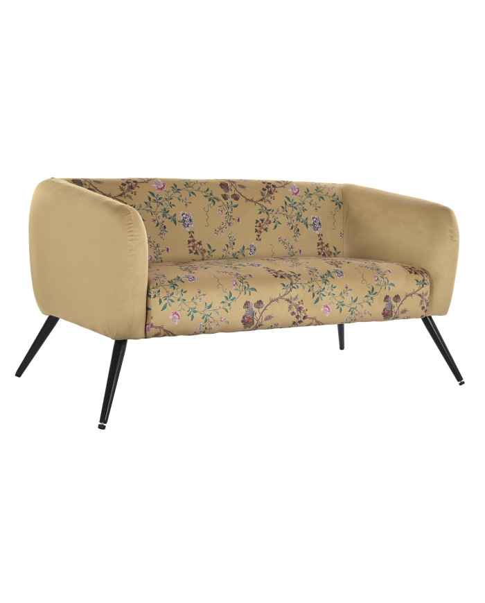 SOFA POLIESTER METAL 140X71X71 FLORES AMARILLO