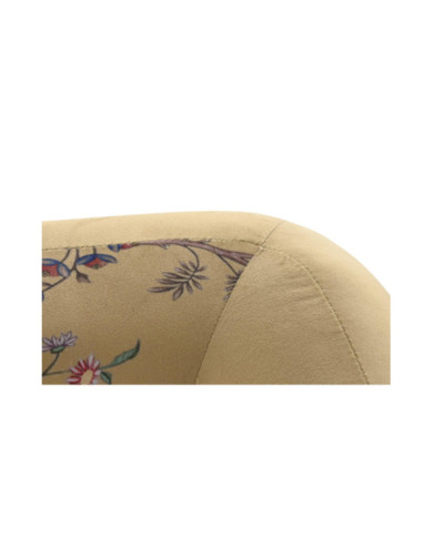 SOFA POLIESTER METAL 140X71X71 FLORES AMARILLO