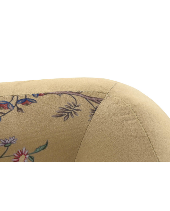 SOFA POLIESTER METAL 140X71X71 FLORES AMARILLO