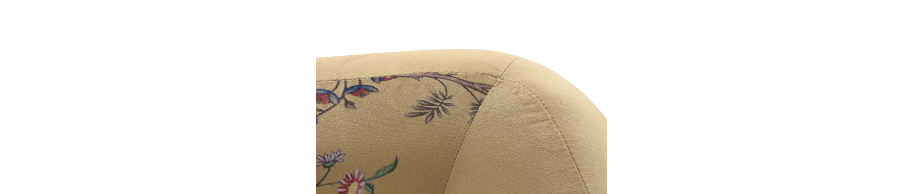 SOFA POLIESTER METAL 140X71X71 FLORES AMARILLO