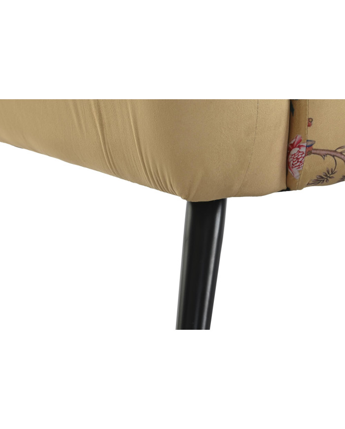 SOFA POLIESTER METAL 140X71X71 FLORES AMARILLO
