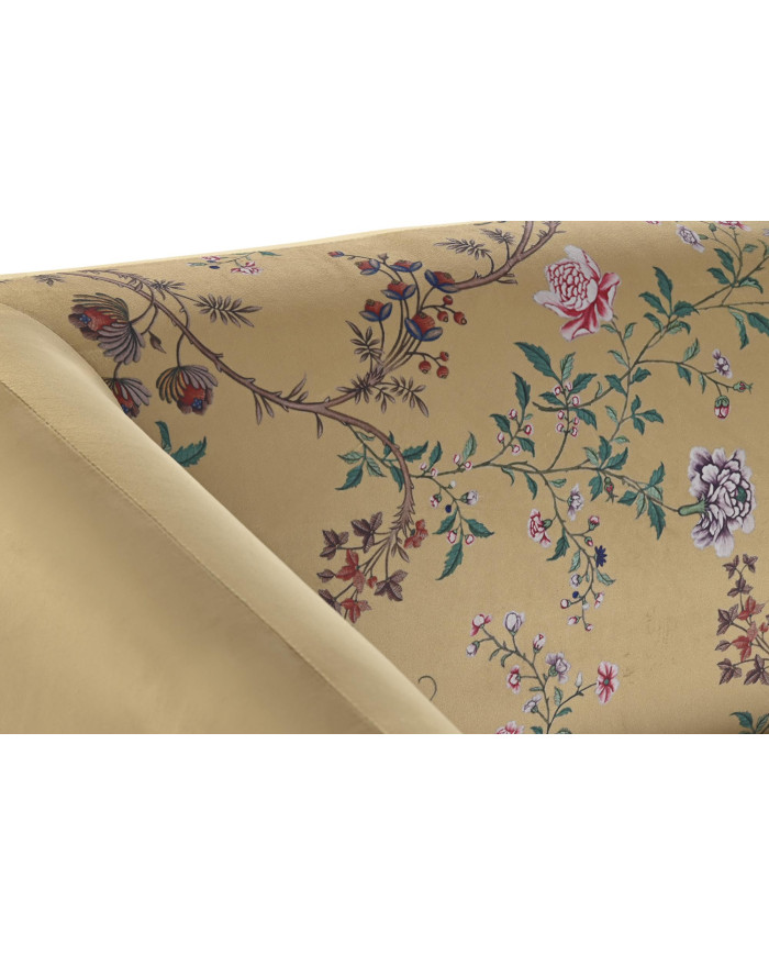 SOFA POLIESTER METAL 140X71X71 FLORES AMARILLO