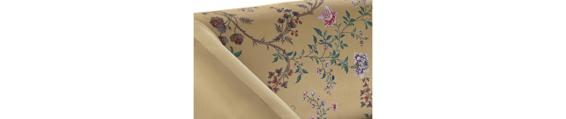 SOFA POLIESTER METAL 140X71X71 FLORES AMARILLO