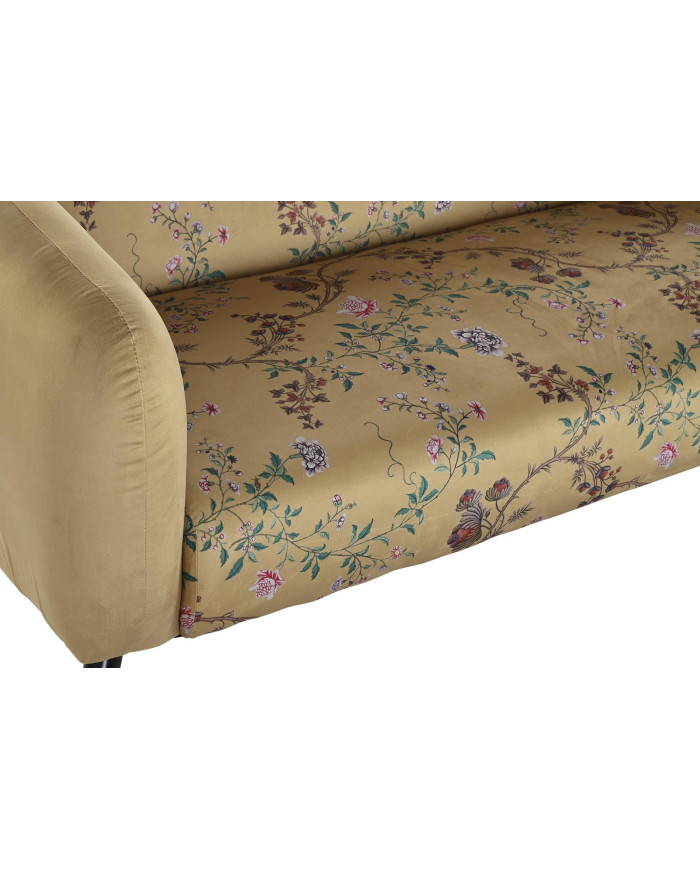 SOFA POLIESTER METAL 140X71X71 FLORES AMARILLO