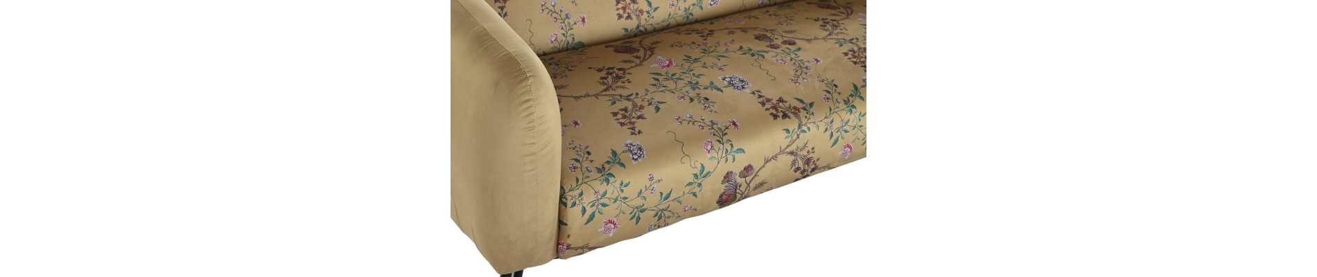 SOFA POLIESTER METAL 140X71X71 FLORES AMARILLO