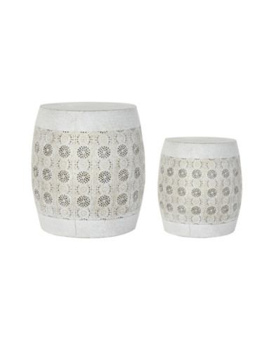 MESITA AUXILIAR SET 2 METAL 40X40X42 ENVEJECIDO