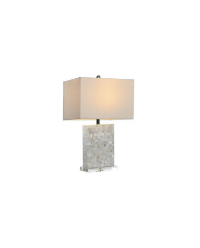 LAMPARA SOBREMESA NACAR ACRILICO 40X23X62 GRIS