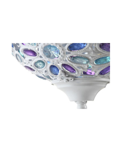 LAMPARA TECHO METAL ACRILICO 28X28X44 FLOR BLANCO