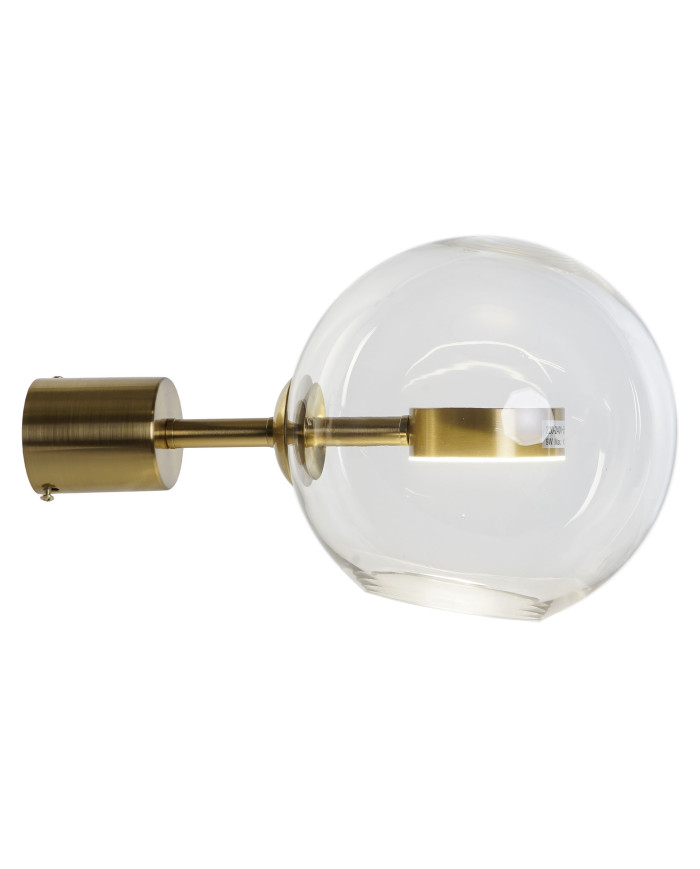 LAMPARA APLIQUE CRISTAL METAL 20X25X20 BOLA DORADO