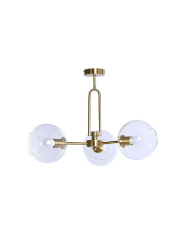 LAMPARA TECHO CRISTAL METAL 56X56X36 BOLAS DORADO