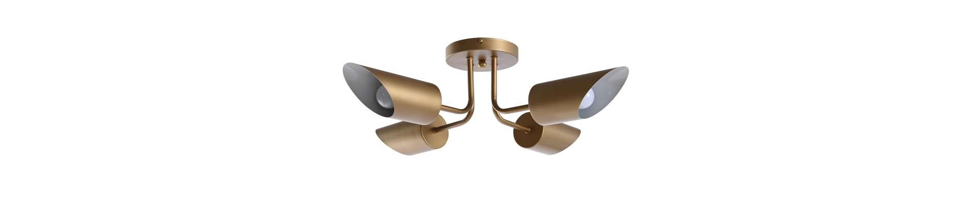LAMPARA TECHO METAL 67X67X20 4 FOCOS DORADO