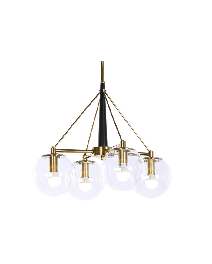LAMPARA TECHO METAL CRISTAL 50X50X144 BOLAS DORADO