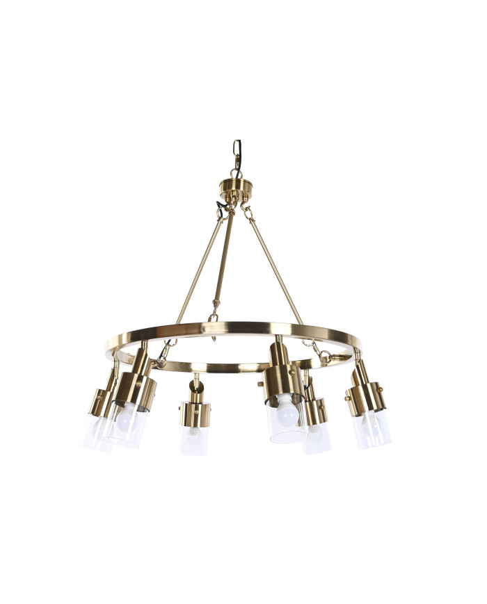 LAMPARA TECHO METAL CRISTAL 66X66X60 DORADO