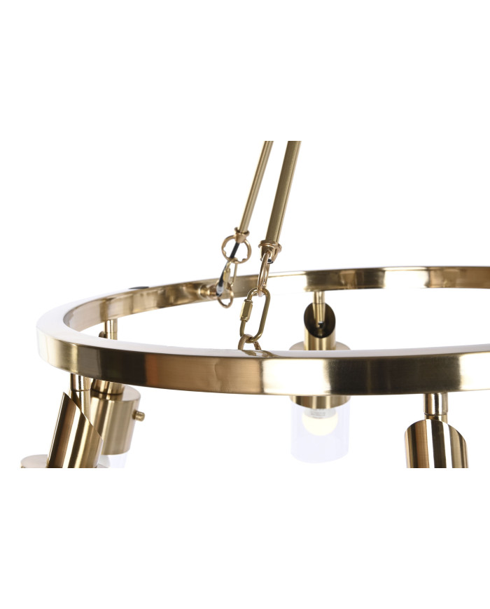 LAMPARA TECHO METAL CRISTAL 66X66X60 DORADO