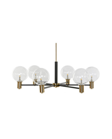 LAMPARA TECHO METAL CRISTAL 83X83X128 BOLAS NEGRO