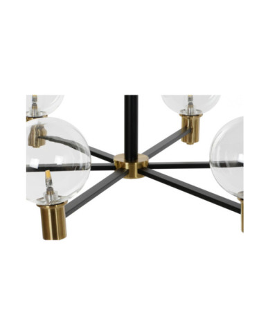 LAMPARA TECHO METAL CRISTAL 83X83X128 BOLAS NEGRO