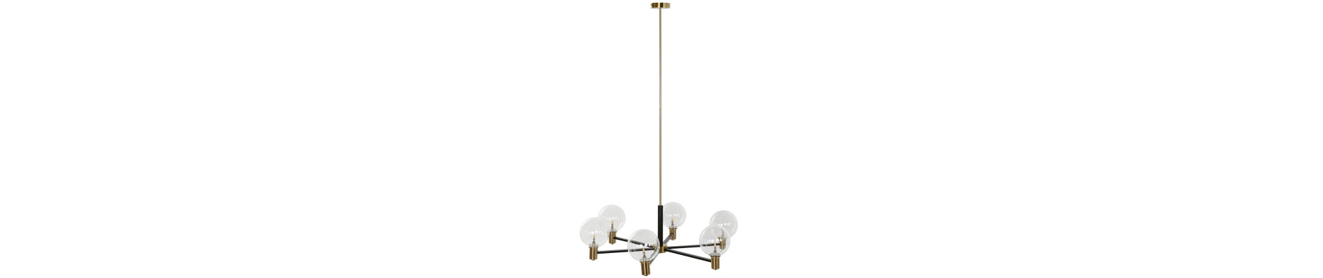 LAMPARA TECHO METAL CRISTAL 83X83X128 BOLAS NEGRO